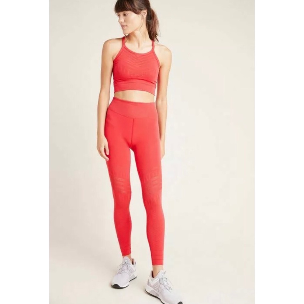 FREE PEOPLE GONE ADRIFT LEGGINGS IN STRAWBERRY - Picture 5 of 10